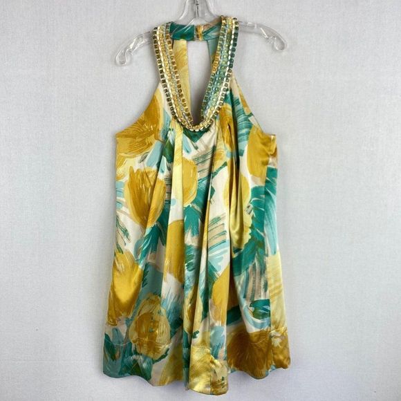 BCBGMAXAZRIA Pattern Silk Dress - Picture 1 of 9